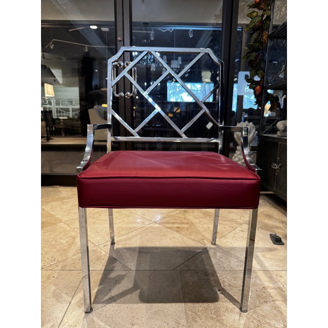 Mid-Century Modern 1970s Set of 6 MCM Chrome Dining Chairs in the Style of Milo Baughman For Sale - Image 3 of 6