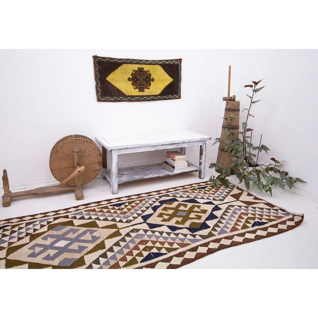 Vintage Wool Kilim Runner For Sale In Los Angeles - Image 6 of 7
