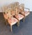 Wood Vintage Carved Faux Bois Dining Chairs in Quadrille Palm Print For Sale - Image 7 of 12
