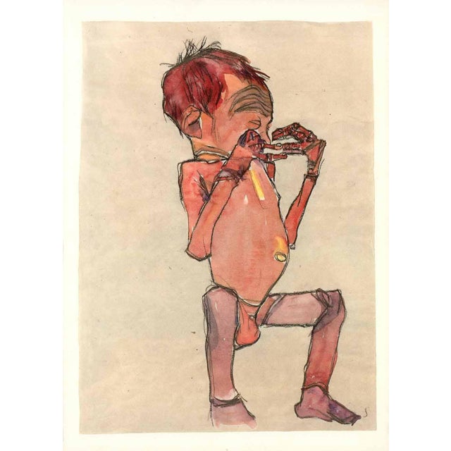 Egon Schiele Lithograph 3 New Born 1968 For Sale