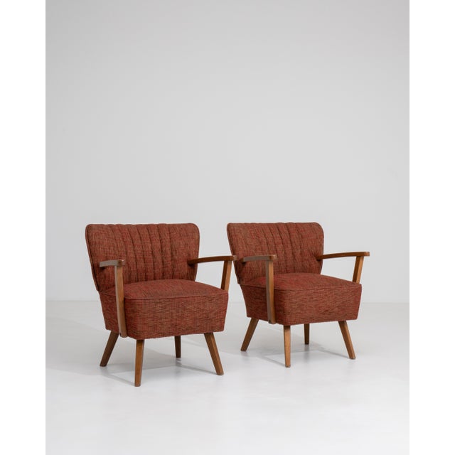 Pair Of Mid Century Modern Upholstered Armchairs For Sale - Image 13 of 14