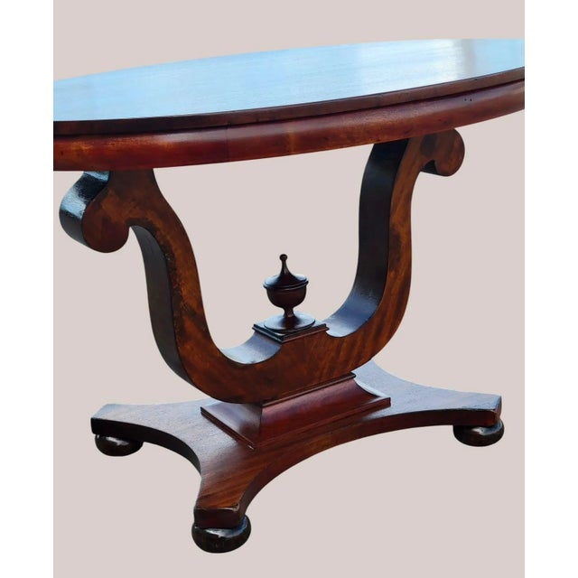 Mid 20th Century American Empire Solid Mahogany Center Table / Foyer Table For Sale - Image 12 of 14