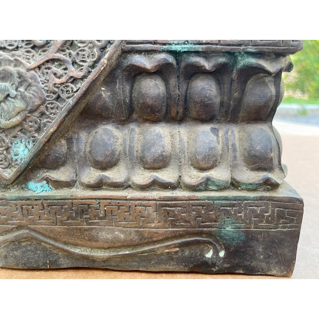 Antique Bronze Guardian Lions or Foo Dogs - A Pair For Sale - Image 12 of 17