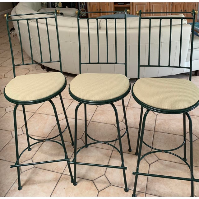 Charleston Wrought Iron Bar Chairs Set of 3 Chairish