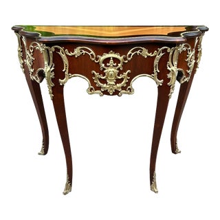 1930s Vintage French Ormolu Mounted Console Table For Sale