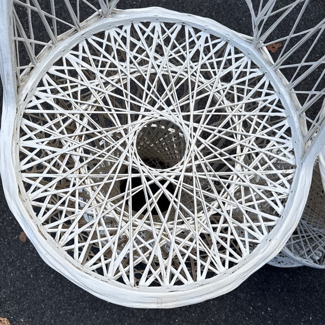 White Set of Four Mid- Century Modern Spun Fiberglass Bar Stools Attributed to Russell Woodard For Sale - Image 8 of 9