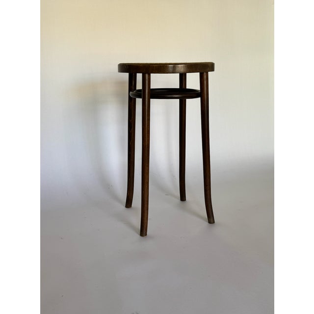 Antique Bentwood Stool with original canned seat. Great condition, and works great as a plant stand too!