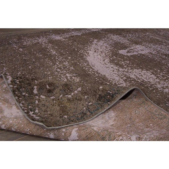 Abstract Mid 20th Century Vintage Overdyed Rug For Sale - Image 3 of 7