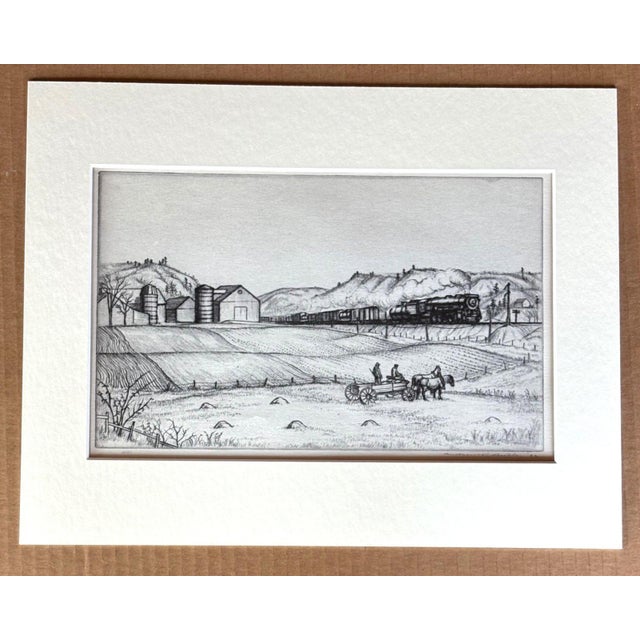 American Vtg 1939 Print in 11x14 Mat, Ready to Frame: Andrew Butler "New England Scene" For Sale - Image 3 of 3