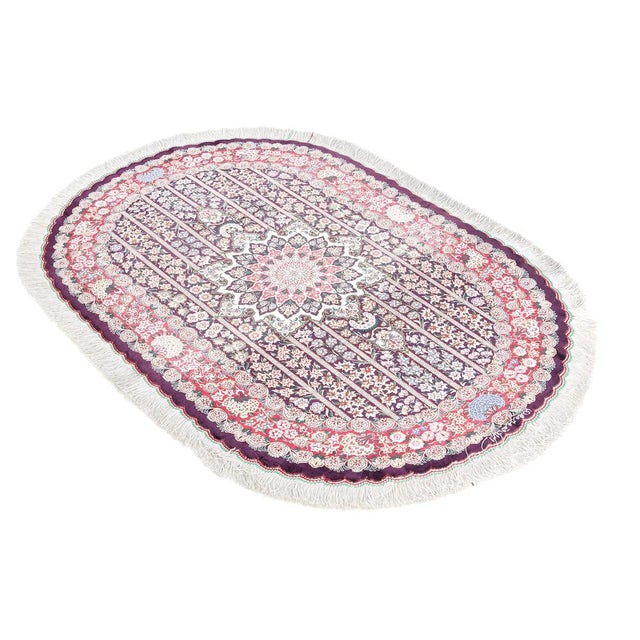 Ghom Silk Rug in Purple For Sale - Image 11 of 14