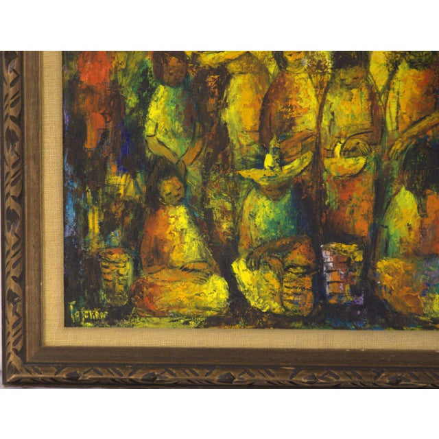 Mid 20th Century “Tianguis” – Mexican Modernist Painting on Canvas by Felipe Ortiz Tajonar For Sale - Image 12 of 14