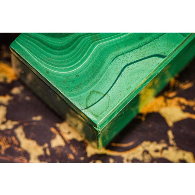 Gemstone Miniature Malachite Natural Stone Vintage Specimen Box Home Decor For Sale - Image 7 of 14