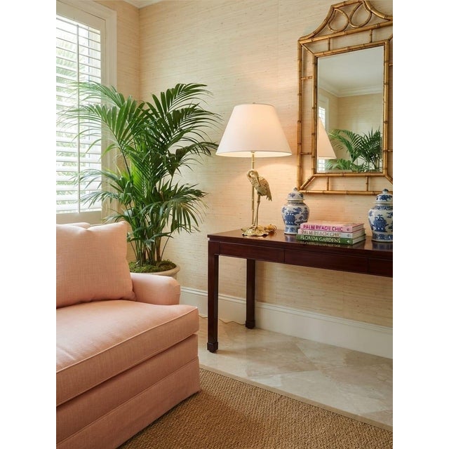 Vintage Hollywood Regency Brass Crane & Faux Bamboo Table Lamp For Sale - Image 10 of 12