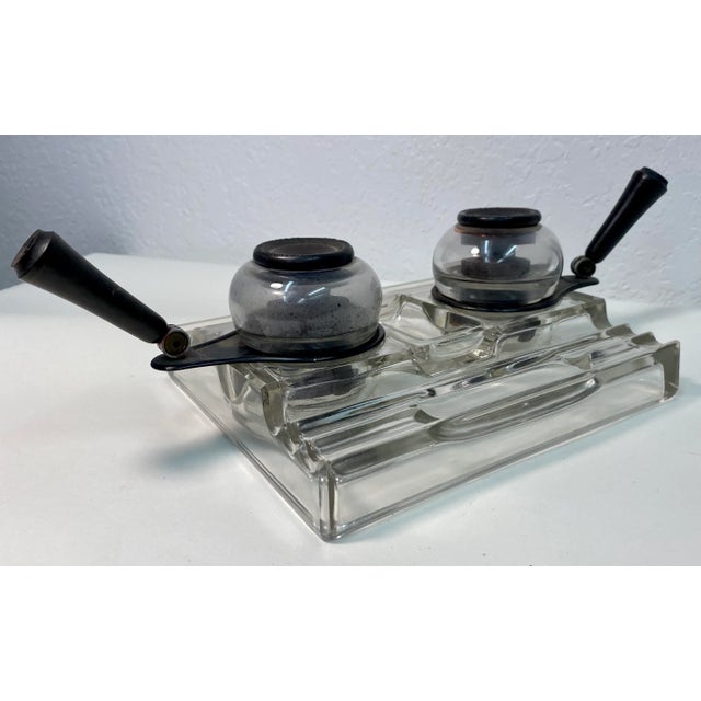 Antique Art Deco Sengbusch Self Closing Ink Stand # 321 With Bakelite Fountain Pen Holders- Made in Usa For Sale - Image 12 of 13