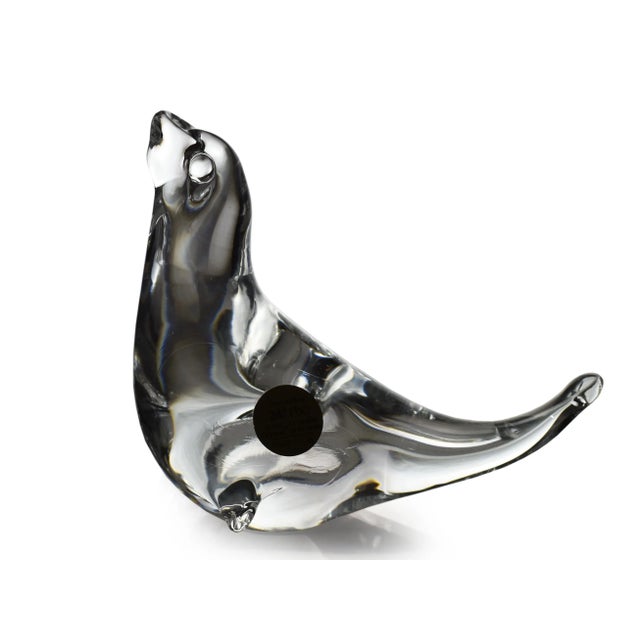 Vintage Crystal Blown Swan and Seal Figurines - 2 Pieces For Sale - Image 4 of 9