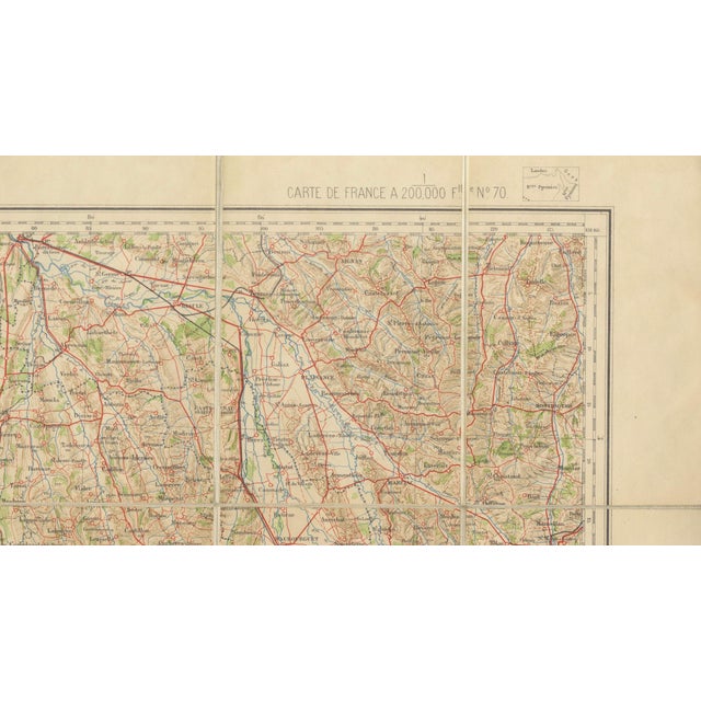 Antique Tarbes & French Pyrenees Folding Map by Edward Stanford, 1922 For Sale - Image 6 of 12