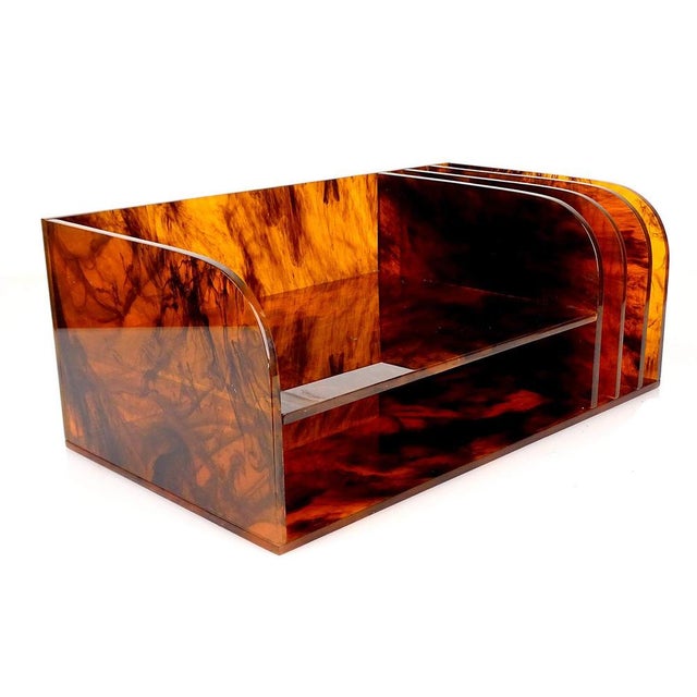 Mid-Century Modern Vintage French Space Age Acrylic Glass Organizer, 1970s For Sale - Image 3 of 18