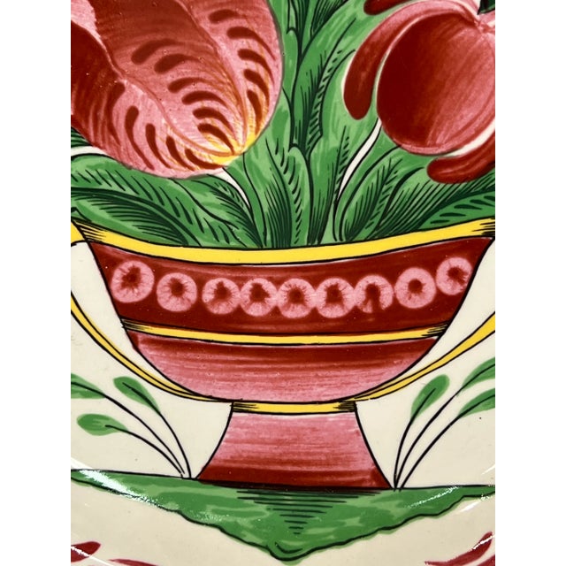 1960's St. Clement France Hand Painted Scalloped Plate 9.75" For Sale - Image 4 of 13