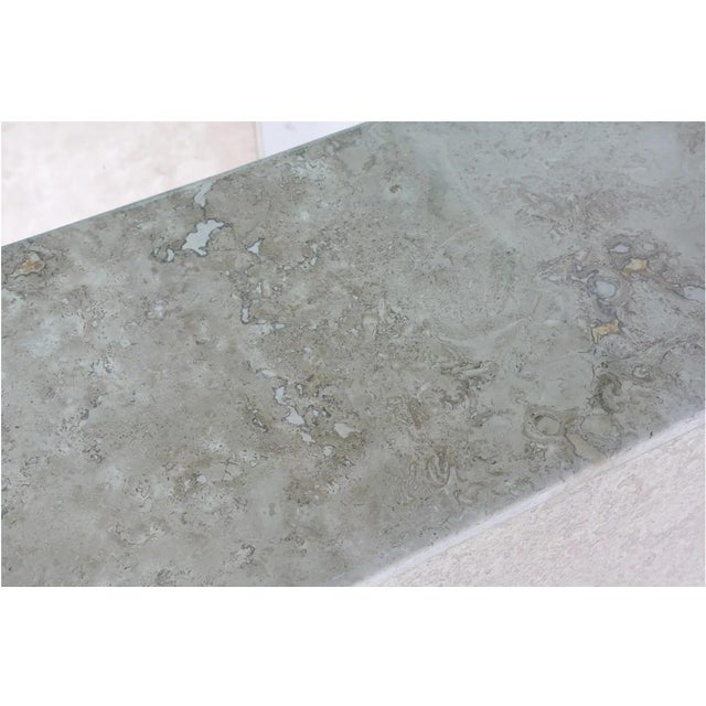 Mactan Stone Pedestal Base Table With Glass Top For Sale - Image 12 of 12