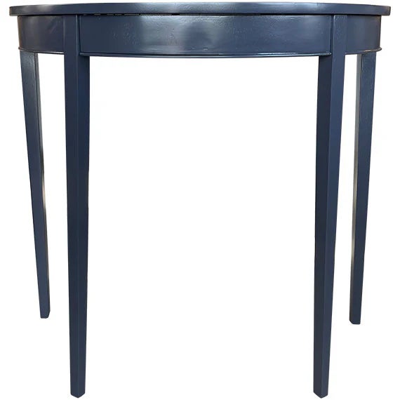 Sleek and timeless, this blue demi-lune console table features a classic half-moon silhouette with a clean, modern...