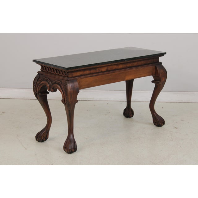 Georgian Style Mahogany Marble Top Console Table For Sale - Image 14 of 15