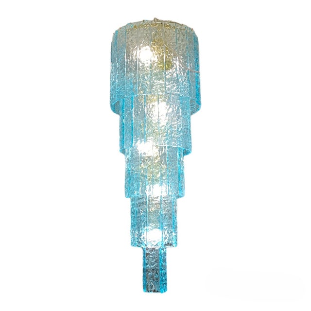 Vintage Blue Waterfall Lamp, 1950s For Sale - Image 4 of 4