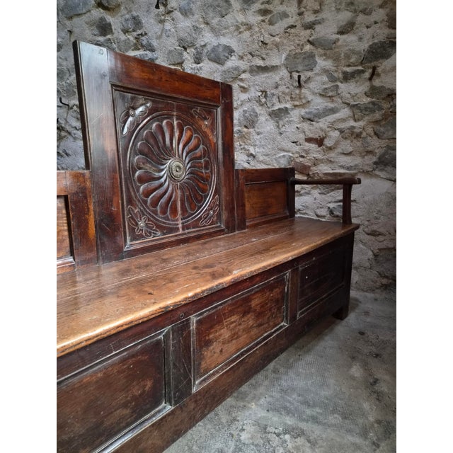 Antique French Folk Art Bench, 1800s For Sale - Image 16 of 18