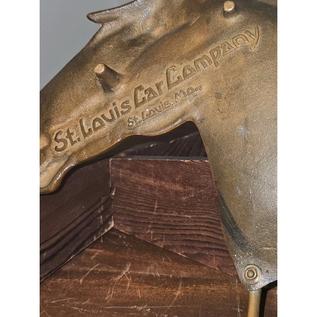 Vintage St. Louis Car Company Brass Horse‑Head Ashtray – Railway Industrial Decor For Sale - Image 9 of 12