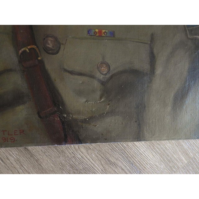 Early 20th Century Ww1 Soldier Portrait Painting For Sale - Image 10 of 11