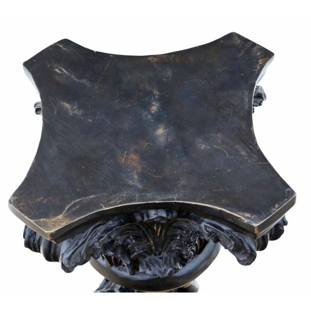 Large Antique French Mixed Metal Bronze Pedestal from A Moreau Paris, 1890s For Sale - Image 10 of 11