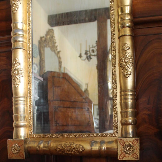 Small Antique American Sheraton Giltwood Mirror For Sale - Image 9 of 13