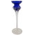 Vintage Romanian Cobalt Blue Hand-Blown Crystal Candlesticks With Twisted Stems – Set of 3 For Sale In San Diego - Image 6 of 9