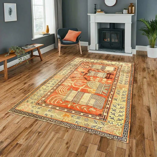 1940s Vintage Hand Knotted Vintage Khotan Rug For Sale - Image 12 of 12