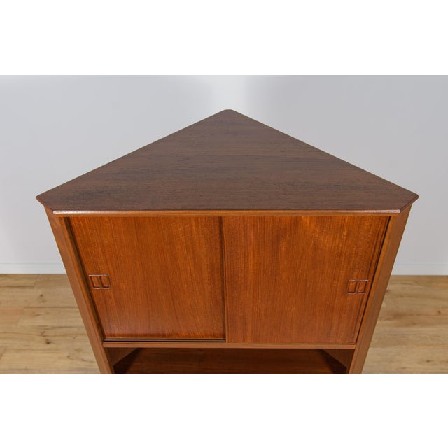 Brown Mid-Century Modern Teak Corner Cabinet, 1960s For Sale - Image 8 of 15