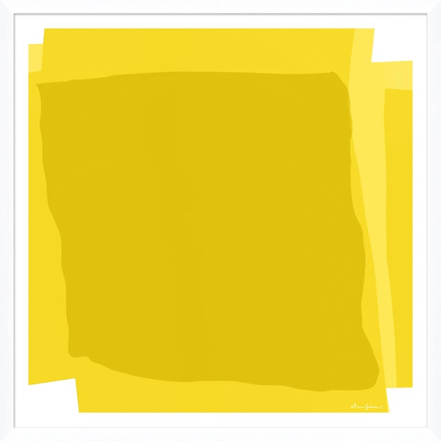 Contemporary Blocked in Jaune By Dana Gibson, Framed Art Print For Sale - Image 3 of 3
