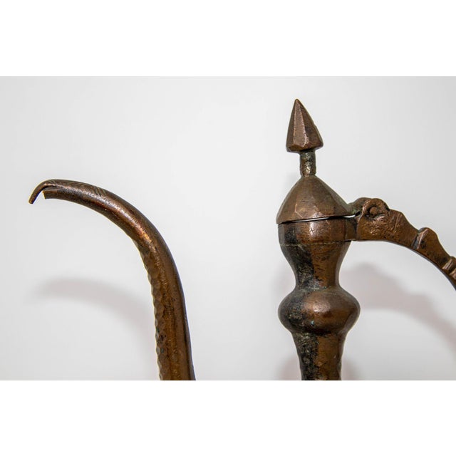 Early 19th Century Antique Islamic Middle Eastern Qajar Persian Copper Ewer 19th Century For Sale - Image 5 of 12
