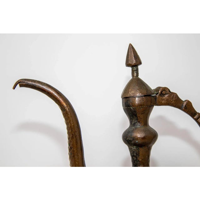 Early 19th Century Antique Islamic Qajar Persian Copper Ewer 19th Century For Sale - Image 5 of 12