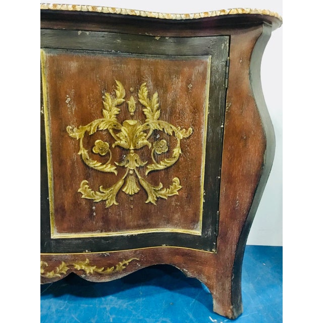 Italian Style Painted Two Door Cabinet For Sale - Image 4 of 9