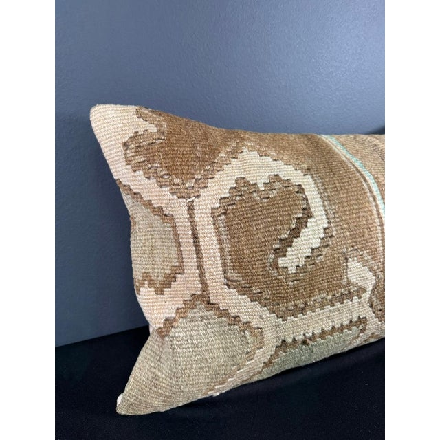 Turkish Hemp Pillow Cushion Natural Beige Brown Pillow Cushion Cover 16" x 24" For Sale - Image 4 of 4