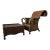 Vintage Coastal Organic Sculptural Tall Roll-Back Rattan Lounge Chair With Ottoman For Sale