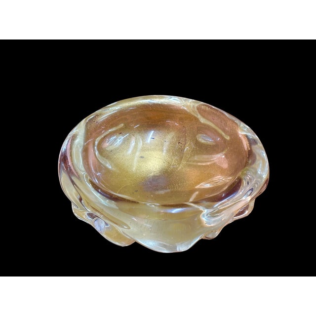 Mid-Century Murano Glass Bowl with Gold Dots by Archimede Seguso, Italy, 1960s For Sale - Image 14 of 15