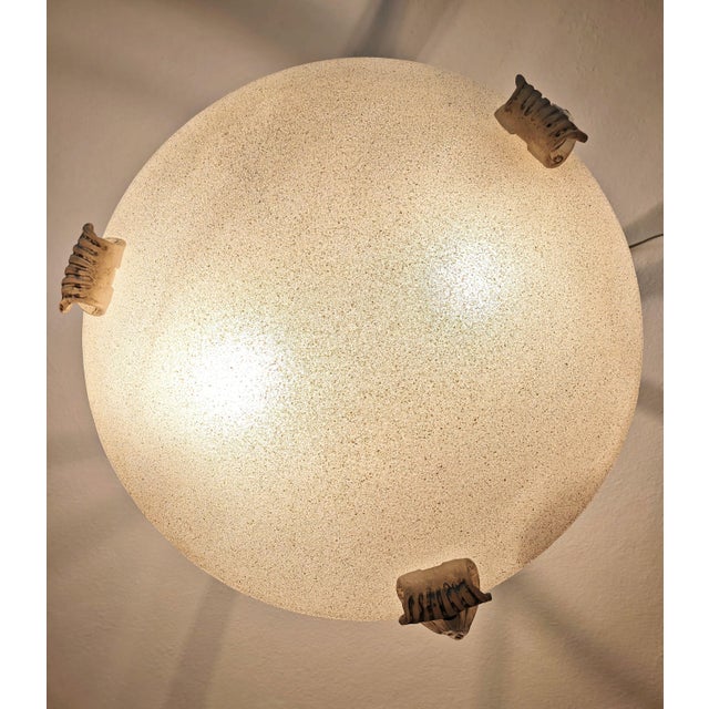 Pendant Lamp in Burnished Metal and Murano Glass, 1980s For Sale - Image 4 of 16