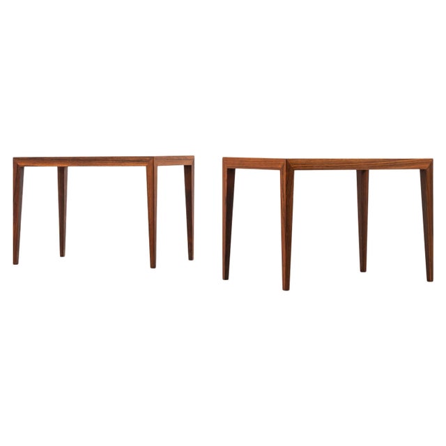 Rosewood Side Tables by Severin Hansen for Haslev Møbelsnedkeri, Denmark, 1950s, Set of 2 For Sale - Image 8 of 8