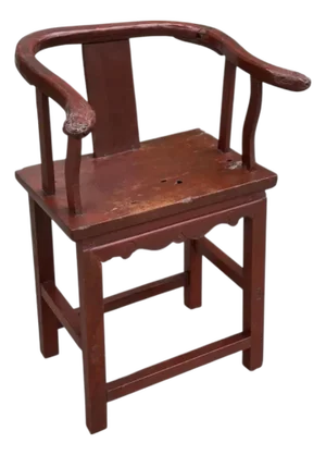 Rare Antique 18th C Chinese Ming Style Horseshoe Child’s Chair