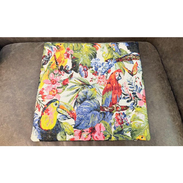 Woven Tropical Jungle Pillow Cover For Sale In Los Angeles - Image 6 of 17
