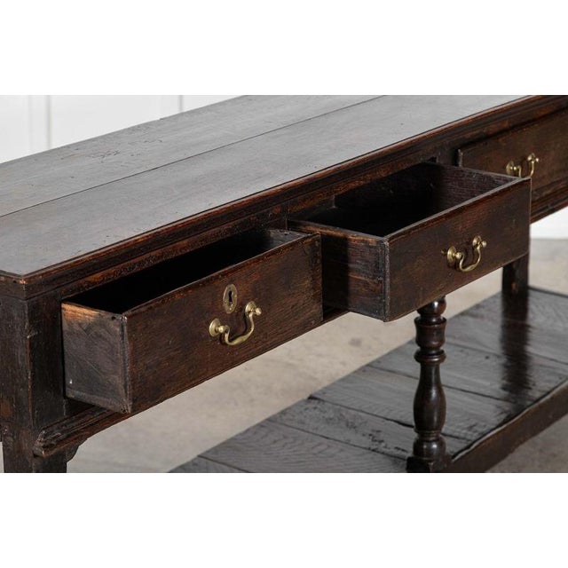 Large English Oak Potboard Dresser Base, 1780s For Sale - Image 14 of 16