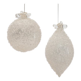 Glass Drop Ornaments (Set of 4)  5" x 7" Christmas Tree Decorations For Sale