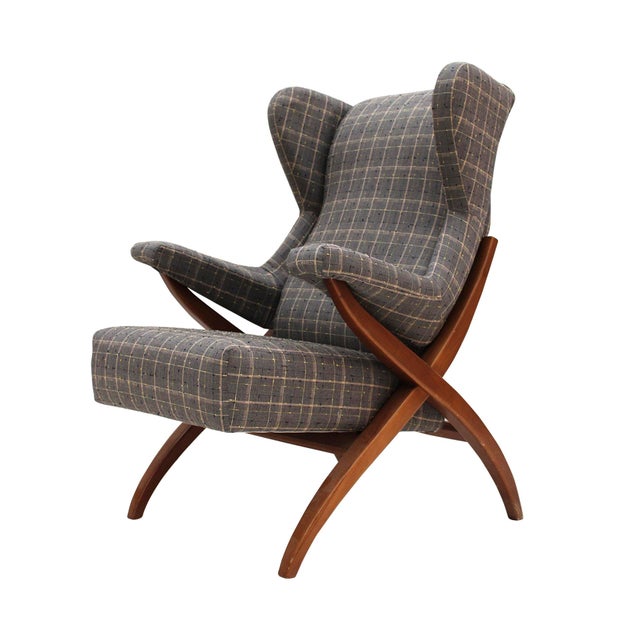 Mid-Century Modern Italian Lounge Chair in Wool and Ash by Franco Albini for Arflex, 1950 For Sale - Image 9 of 9