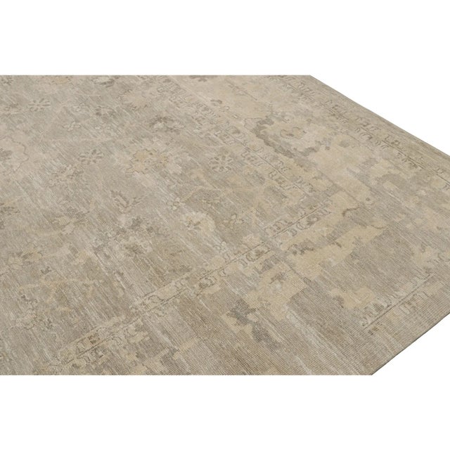 Rug & Kilim 2010s Rug & Kilim’s Oushak Style Oversized Rug in Greige With Floral Pattern For Sale - Image 4 of 7