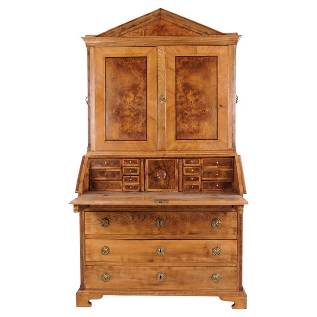 South Jutland Louis XVI Oak Secretaire Cabinet, 1900 For Sale - Image 11 of 11